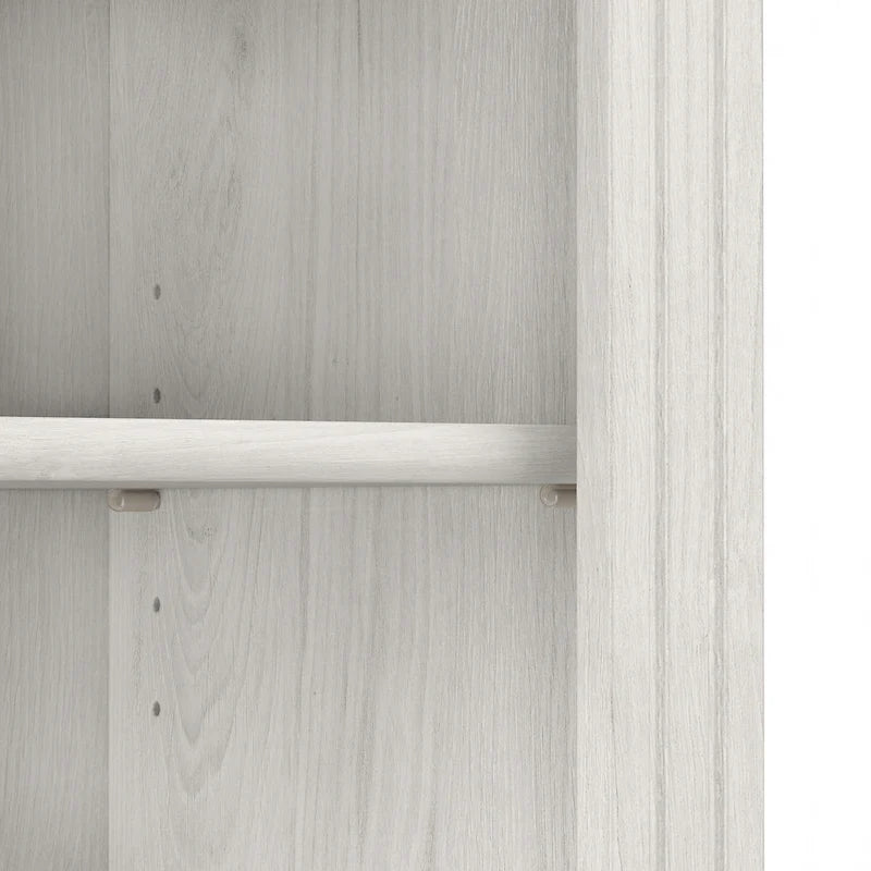 Tall 5-Shelf Bookcase with Adjustable Shelves, Linen White Oak