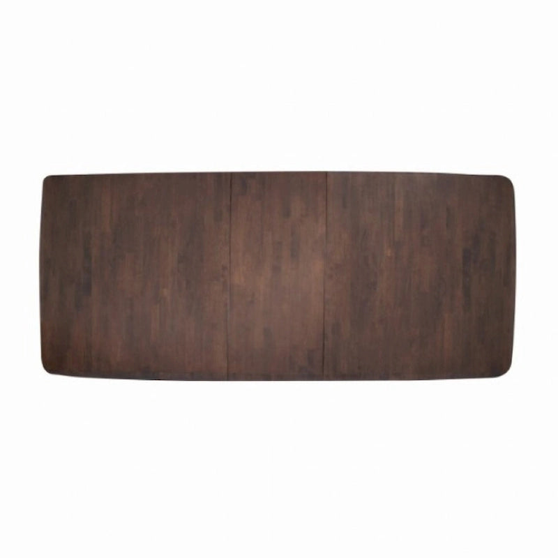 Extendable Dining Table with Curved Legs, Walnut Brown Solid Wood