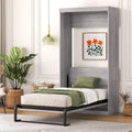 Lit escamotable une place, peut être replié en armoire, gris