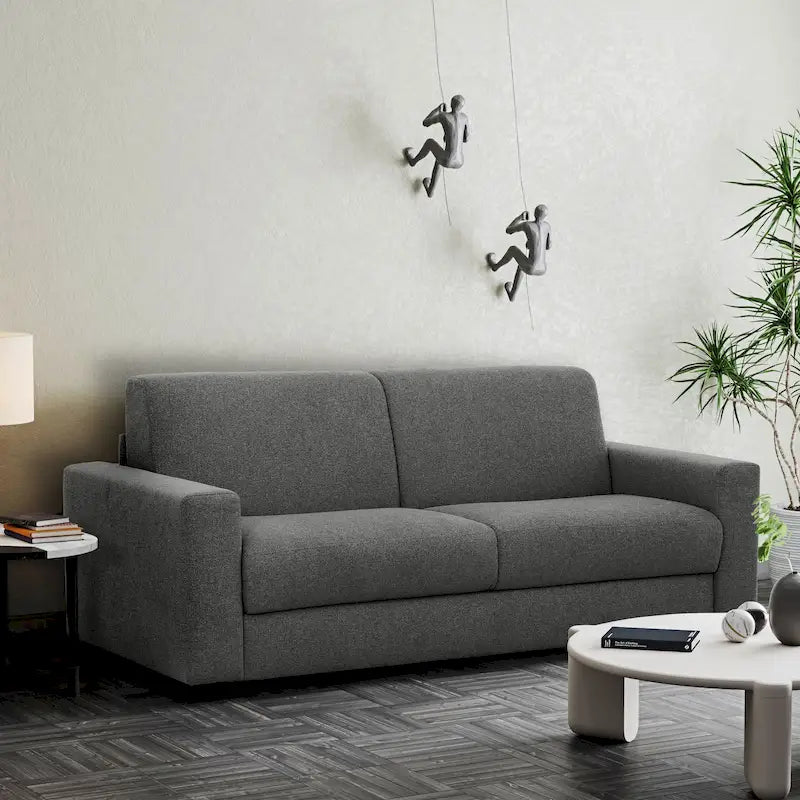 Full Sleeper Sofa with Memory Foam Mattress, Anthracite or Silver