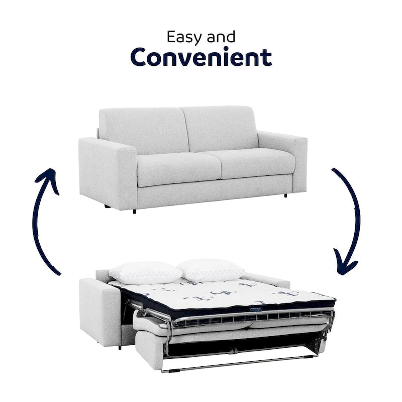 Full Sleeper Sofa with Memory Foam Mattress, Anthracite or Silver