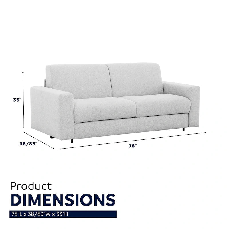 Full Sleeper Sofa with Memory Foam Mattress, Anthracite or Silver