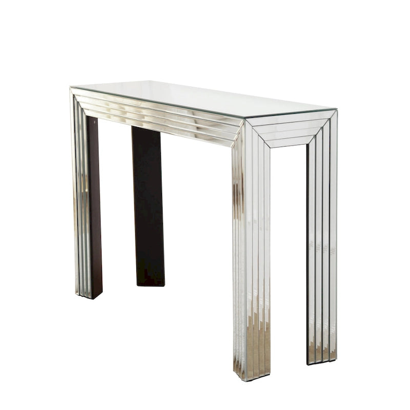 Console miroir argentée Table d'appoint pour canapé ou entrée