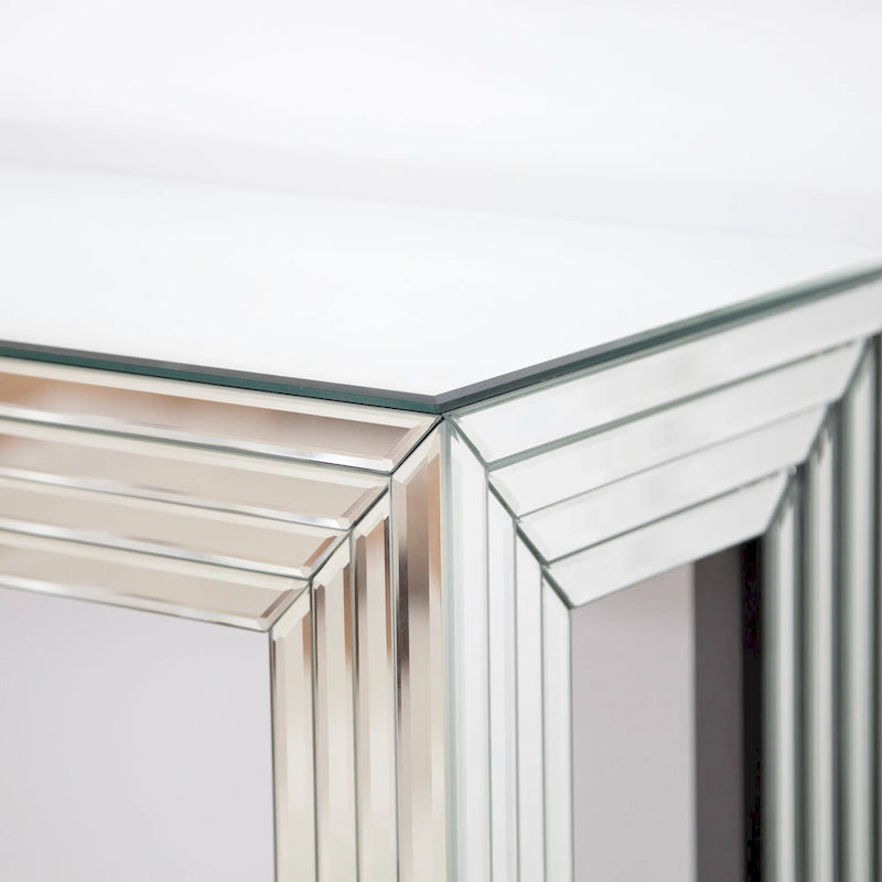 Console miroir argentée Table d'appoint pour canapé ou entrée