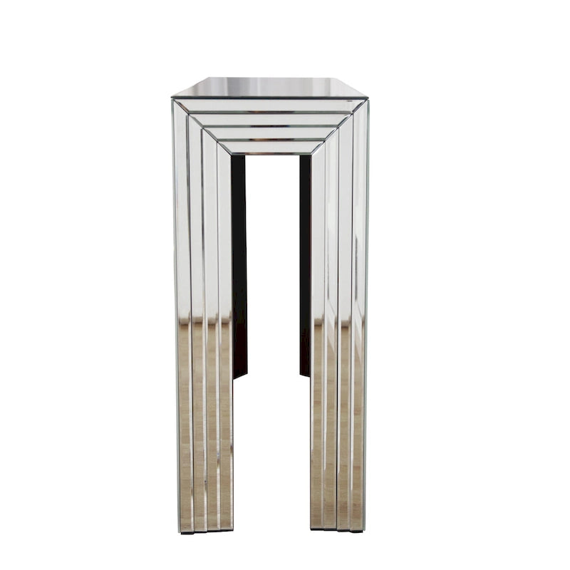 Console miroir argentée Table d'appoint pour canapé ou entrée