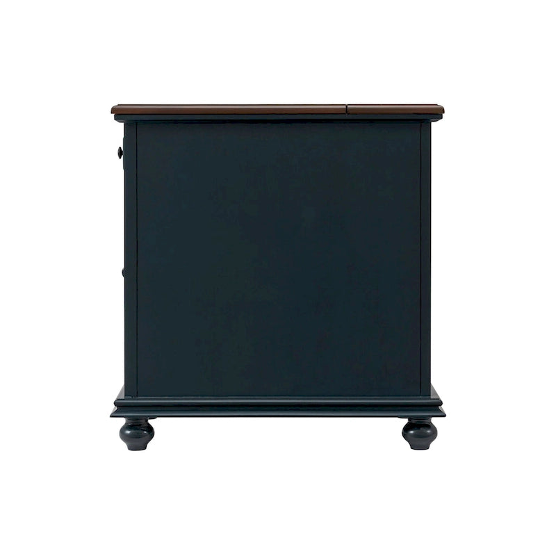 Table d'appoint de chevet en bois vieilli avec tiroir, armoire, prises électriques et ports USB