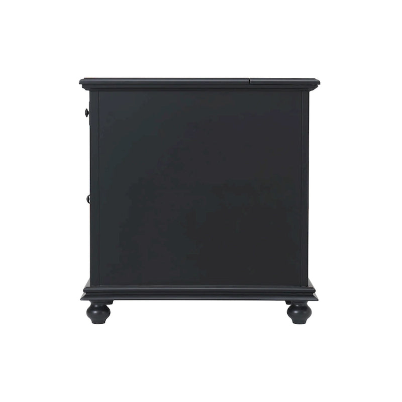 Table d'appoint de chevet en bois vieilli avec tiroir, armoire, prises électriques et ports USB