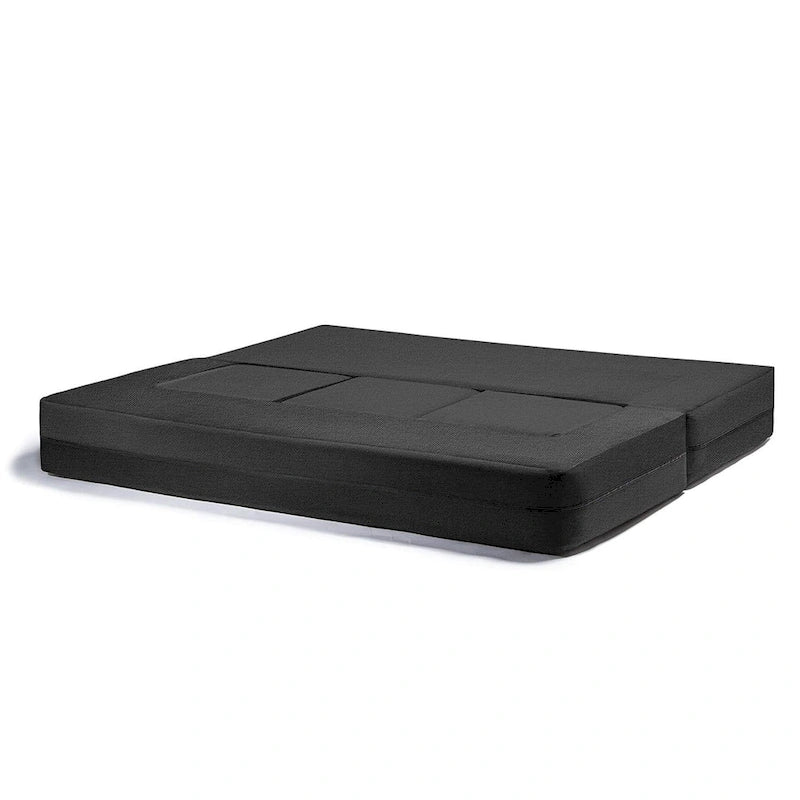 Canapé-lit convertible California King avec pouf en polyester gris foncé