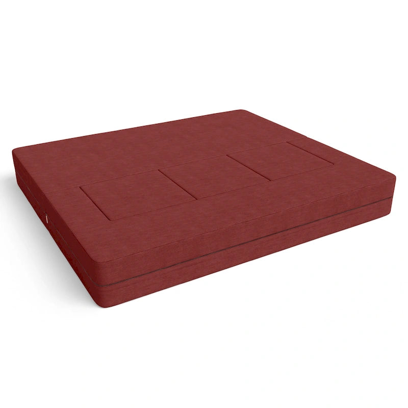 Canapé-lit convertible California King avec pouf en polyester gris foncé