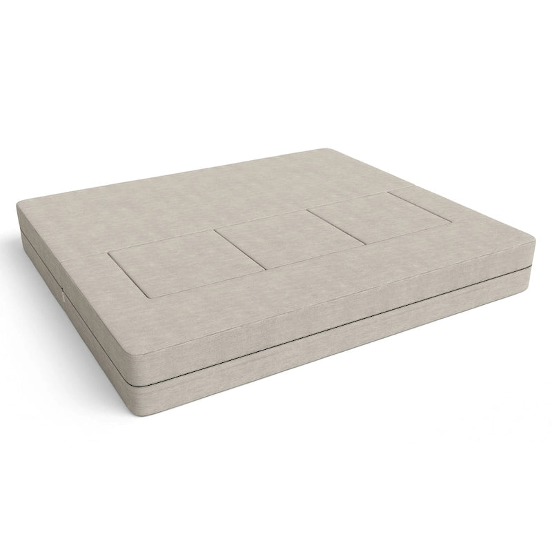Canapé-lit convertible California King avec pouf en polyester gris foncé