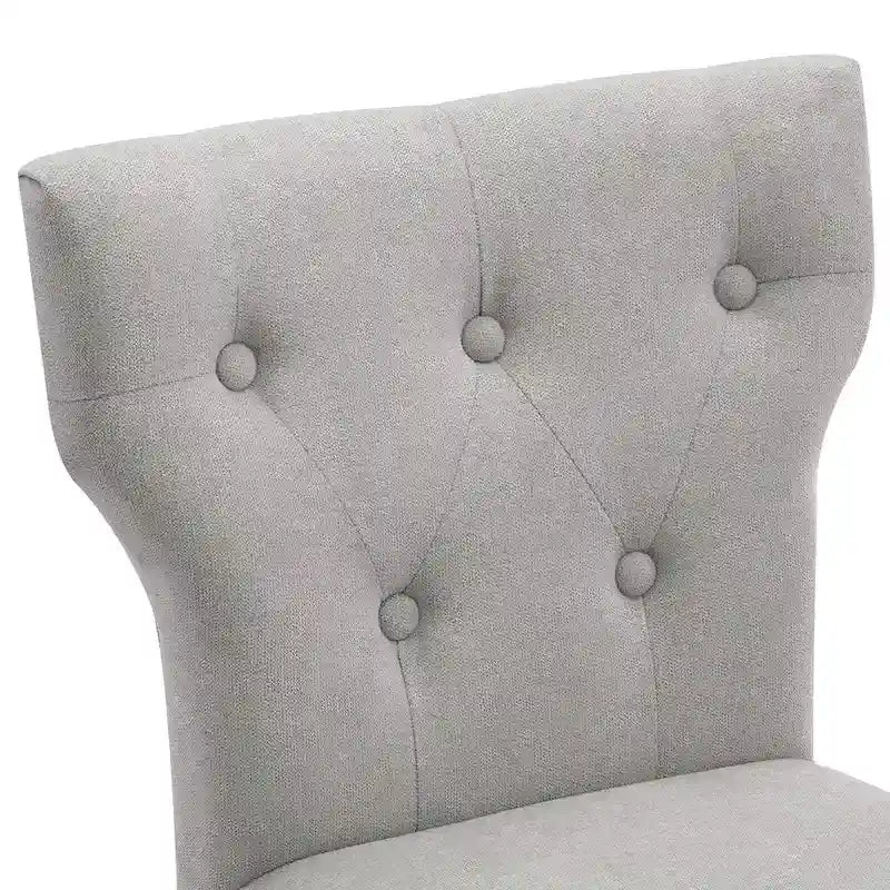 Tabouret de bar à hauteur de comptoir avec dossier capitonné et ailes, chaise de cuisine en tissu rembourré