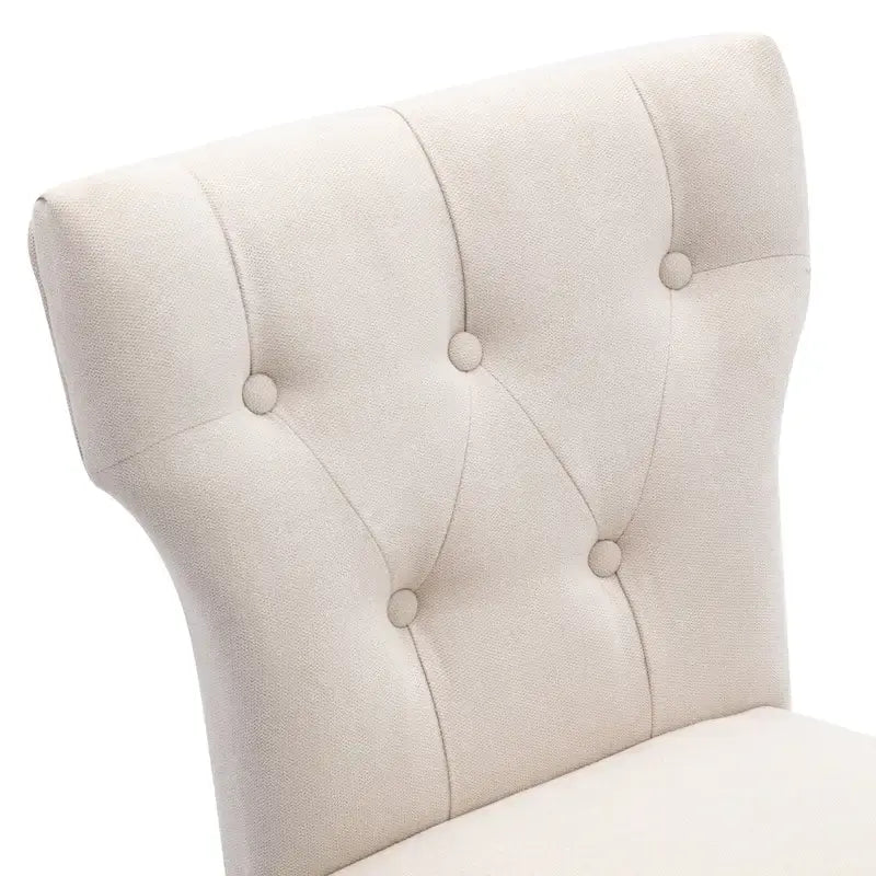 Tabouret de bar à hauteur de comptoir avec dossier capitonné et ailes, chaise de cuisine en tissu rembourré
