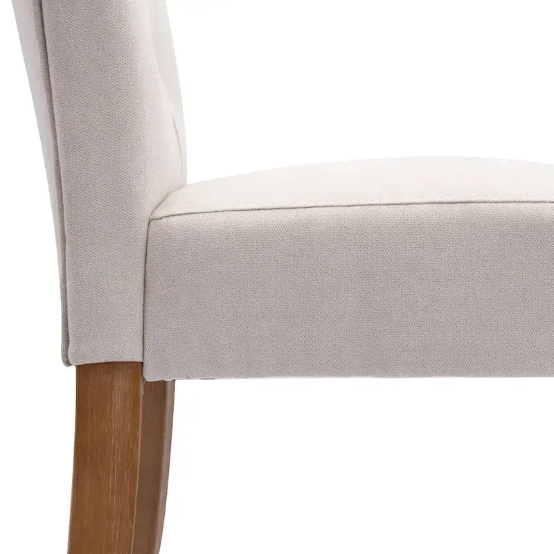 Tabouret de bar à hauteur de comptoir avec dossier capitonné et ailes, chaise de cuisine en tissu rembourré