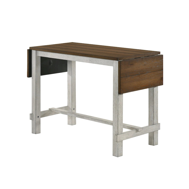 Antique Light Oak Drop Leaf Counter Height Dining Table Modern Farmhouse Style