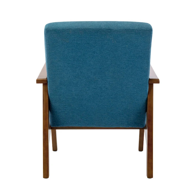 Fauteuil d'appoint en daim gris avec accoudoirs et pieds en bois de hêtre