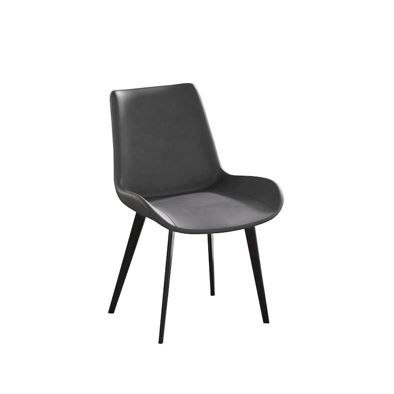 Chaise de salle à manger moderne en similicuir avec dossier ergonomique et pieds en métal, marron