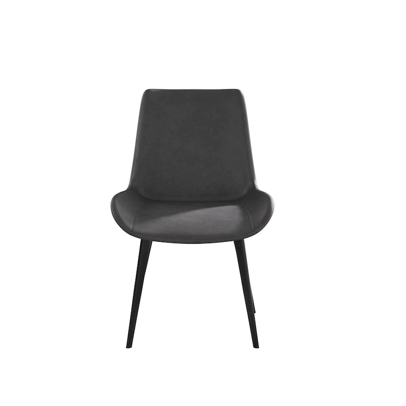 Chaise de salle à manger moderne en similicuir avec dossier ergonomique et pieds en métal, marron