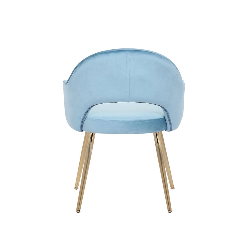 Chaise de salle à manger en velours avec pieds en métal doré et dossier ajouré, Aqua Gris Rose