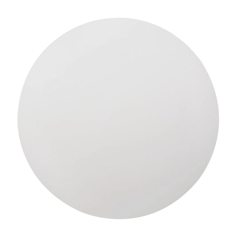 Table à manger ronde à pied central MDF placage chêne piètement en hévéa ébène bois flotté blanc