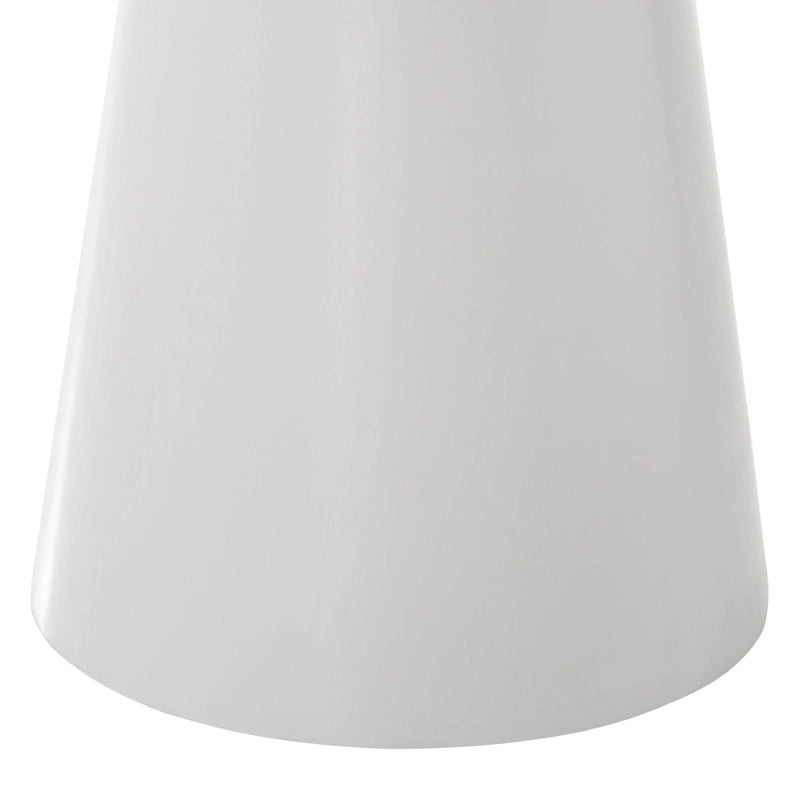 Table à manger ronde à pied central MDF placage chêne piètement en hévéa ébène bois flotté blanc