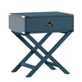 Table d'appoint en bois style campagne X-Base avec tiroir bleue