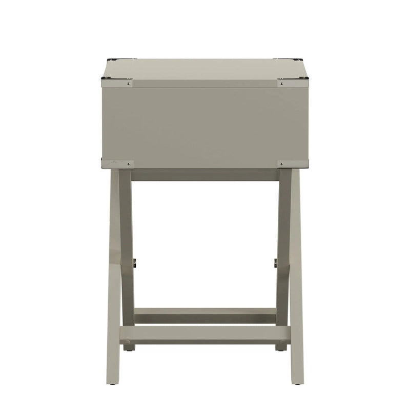 Table d'appoint en bois style campagne X-Base avec tiroir bleue