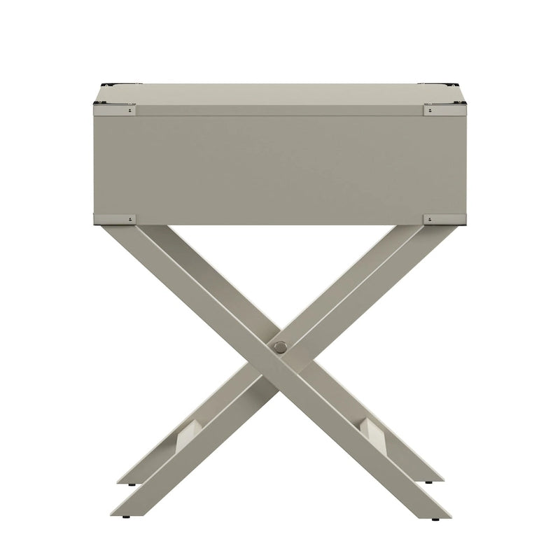 Table d'appoint en bois style campagne X-Base avec tiroir bleue