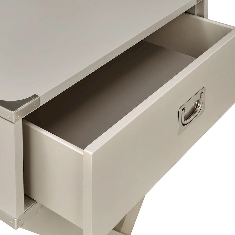 Table d'appoint en bois style campagne X-Base avec tiroir bleue