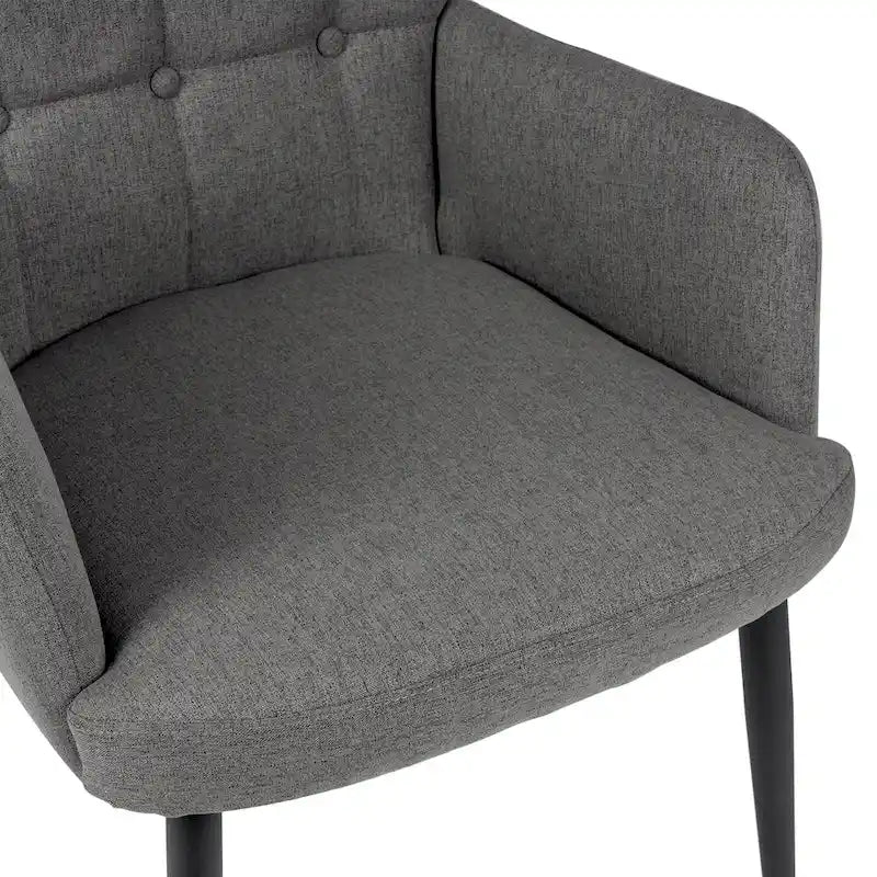 High-Back Button Tufted Wingback Accent Chair with Flared Legs