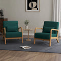 Fauteuil d'appoint rembourré de style Mid-Century Modern avec structure en bois et coussin lombaire