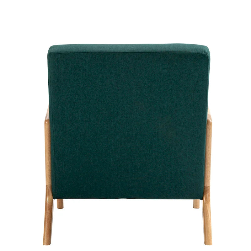 Fauteuil d'appoint rembourré de style Mid-Century Modern avec structure en bois et coussin lombaire