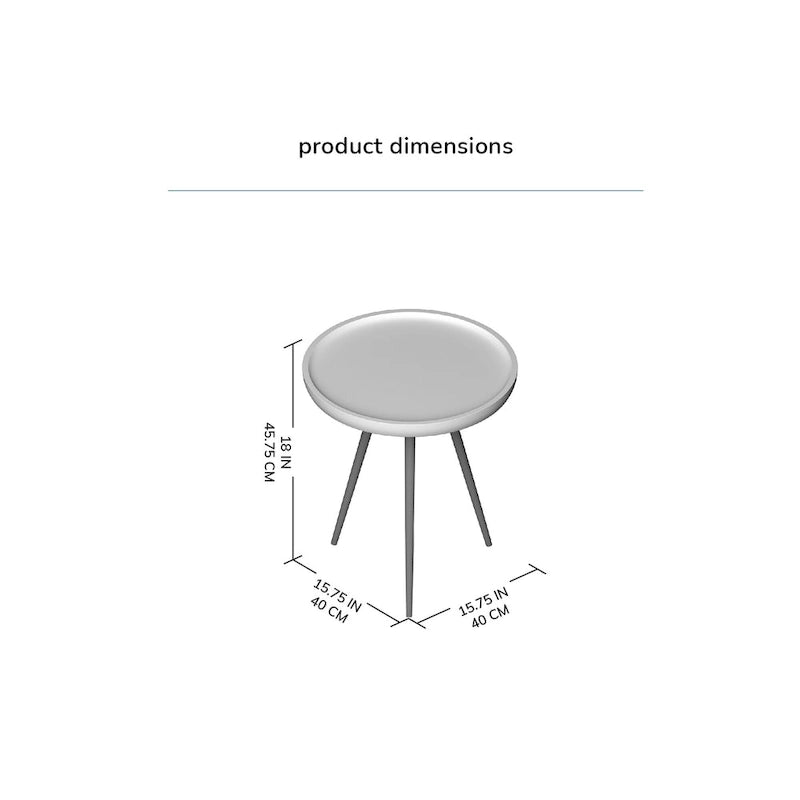 Table d'appoint ronde en manguier massif avec pieds coniques en métal noir, couleur naturelle