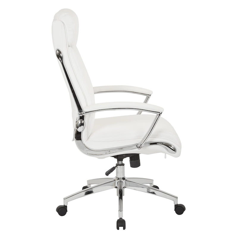 Executive Faux Leather High Back Office Chair with Lumbar Support, Black
