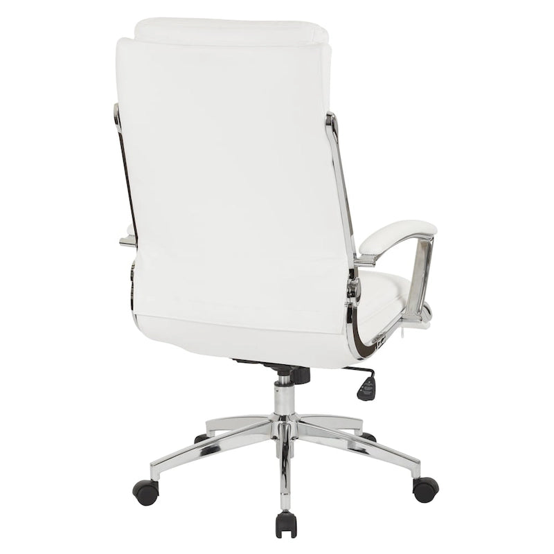Executive Faux Leather High Back Office Chair with Lumbar Support, Black