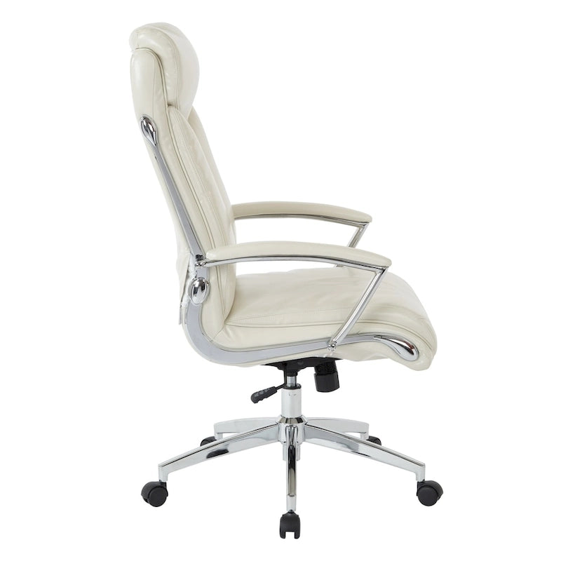 Executive Faux Leather High Back Office Chair with Lumbar Support, Black