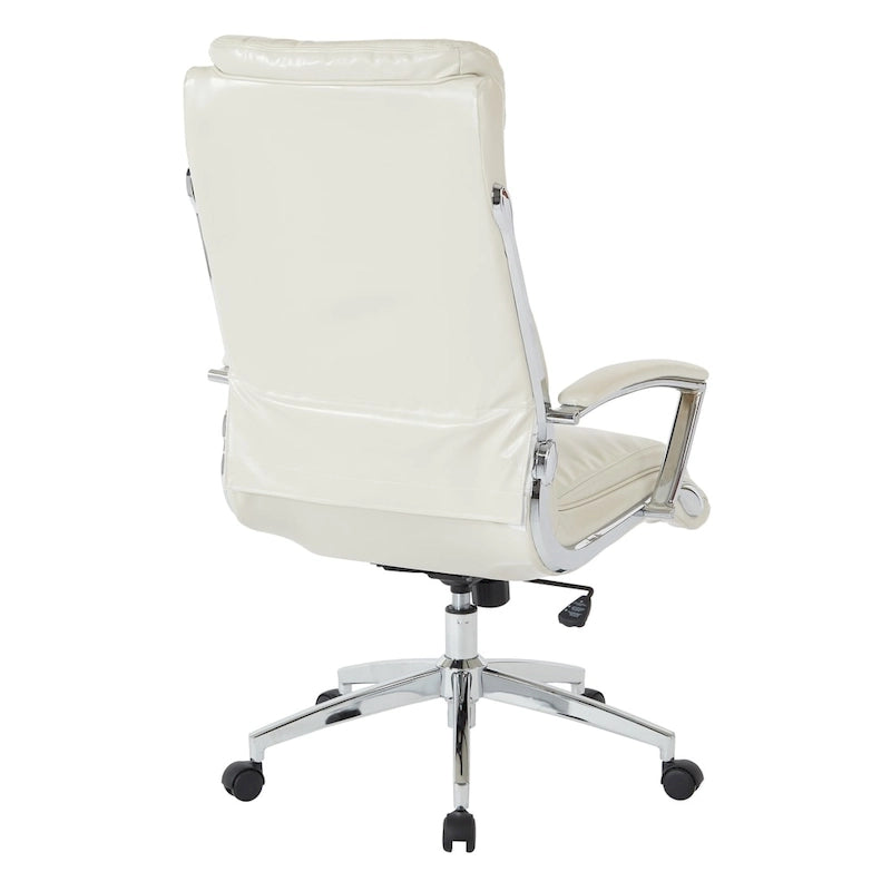 Fauteuil de bureau de direction en similicuir noir avec dossier haut et support lombaire