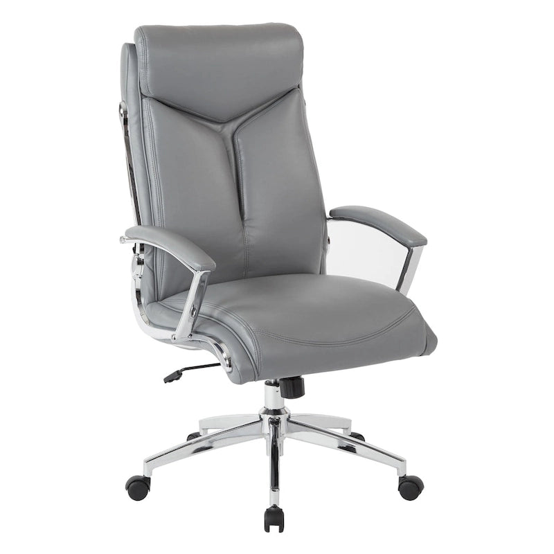 Fauteuil de bureau de direction en similicuir noir avec dossier haut et support lombaire