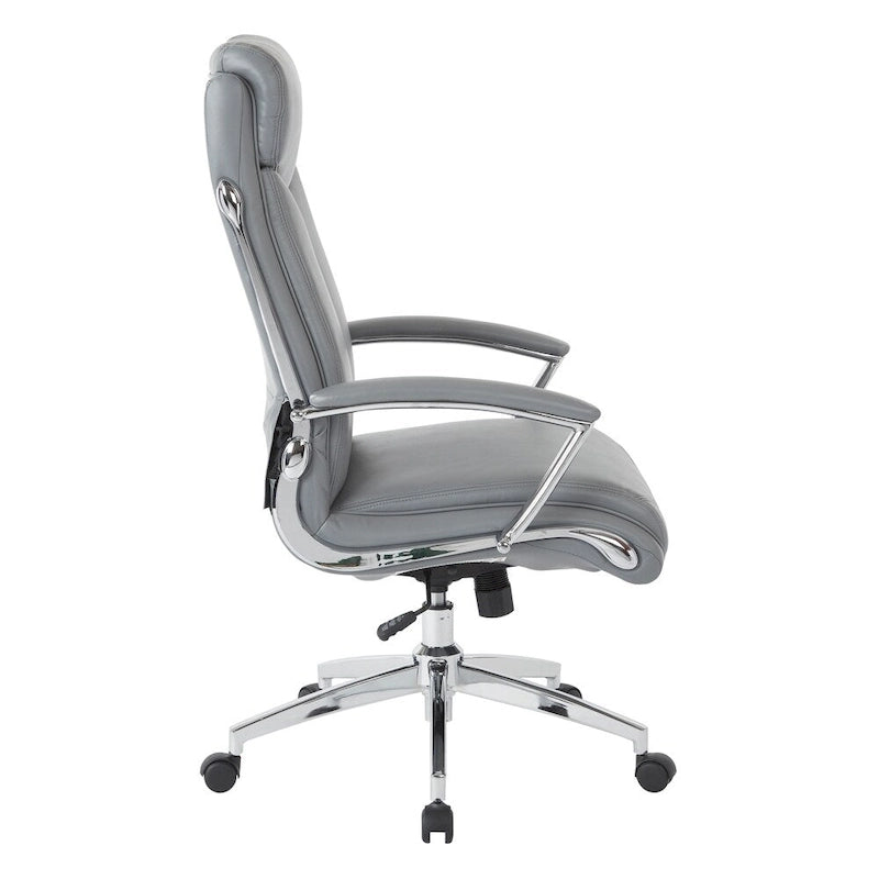 Fauteuil de bureau de direction en similicuir noir avec dossier haut et support lombaire
