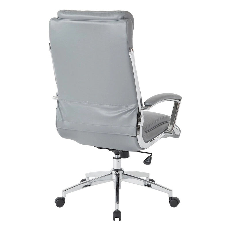 Fauteuil de bureau de direction en similicuir noir avec dossier haut et support lombaire