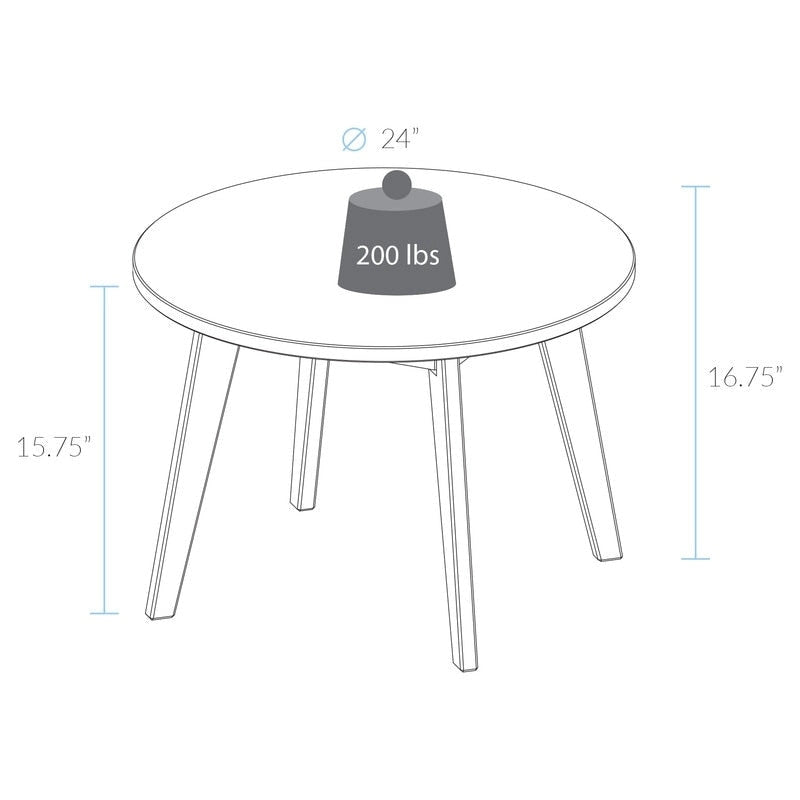Table ronde en bois massif avec finition grain de bois naturel