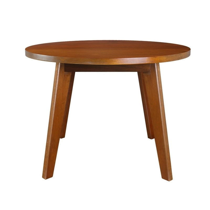 Table ronde en bois massif avec finition grain de bois naturel