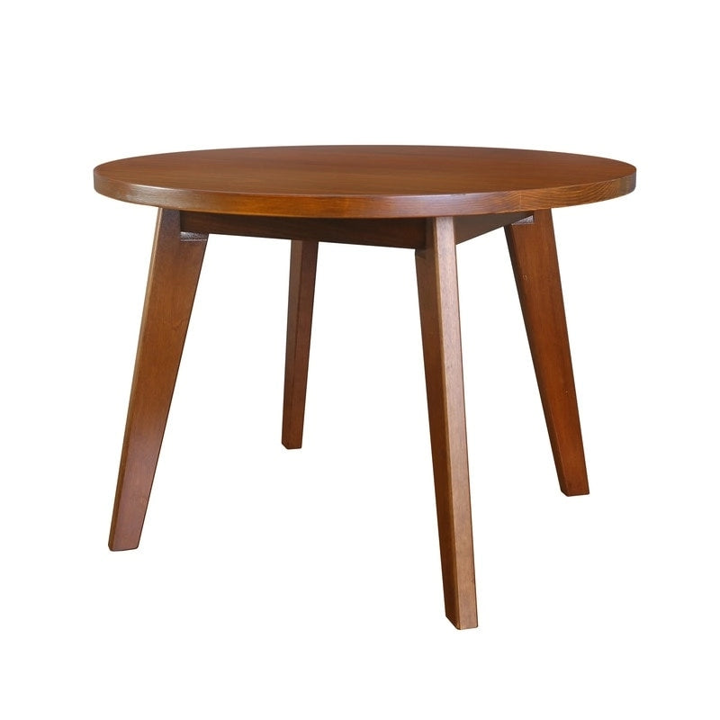 Table ronde en bois massif avec finition grain de bois naturel