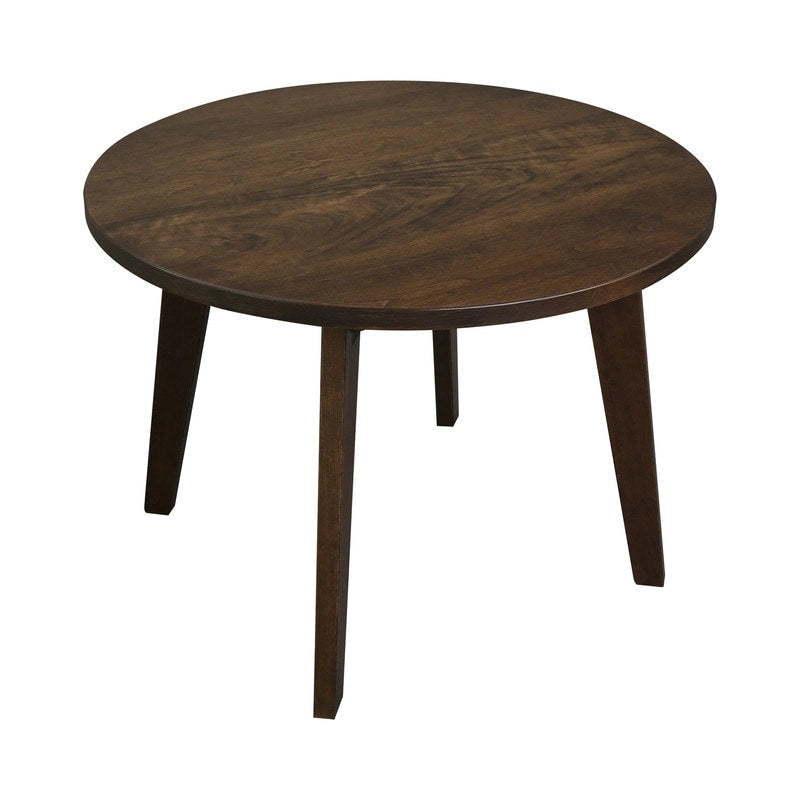 Table ronde en bois massif avec finition grain de bois naturel