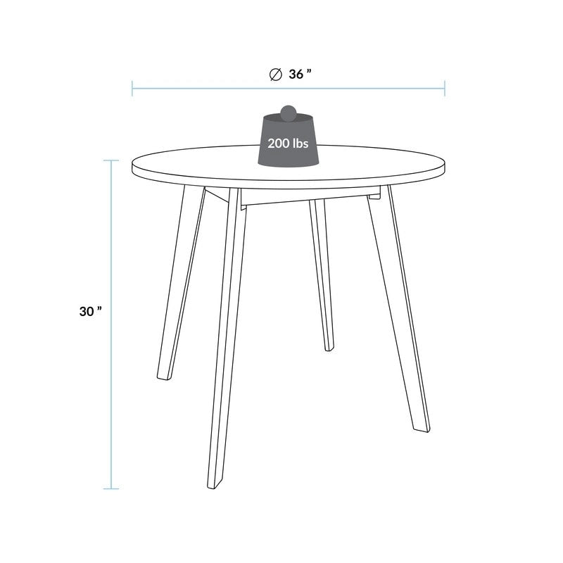 Table ronde en bois massif avec finition grain de bois naturel