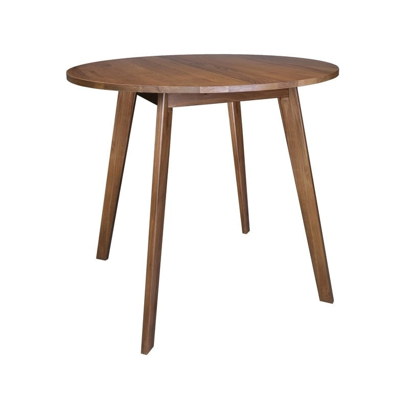 Table ronde en bois massif avec finition grain de bois naturel