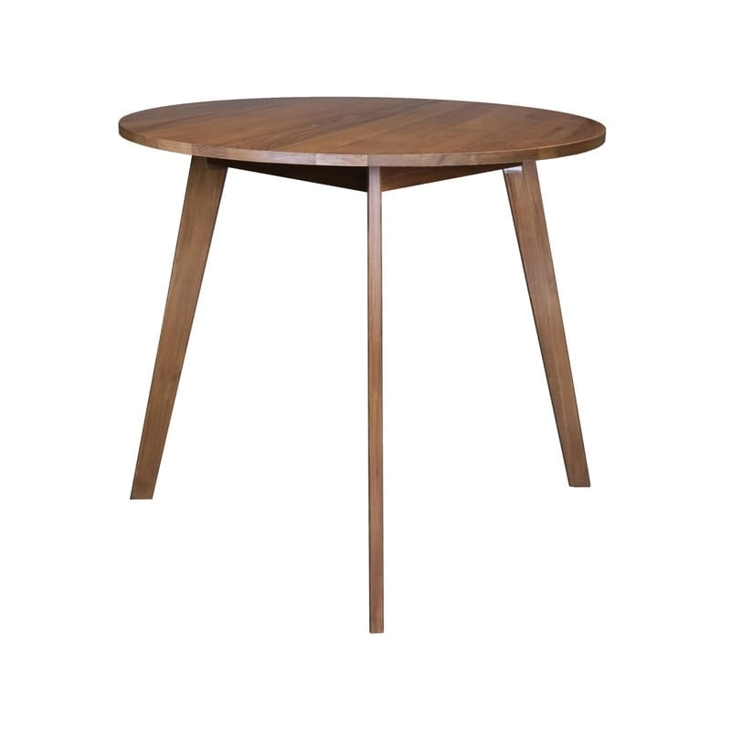 Table ronde en bois massif avec finition grain de bois naturel