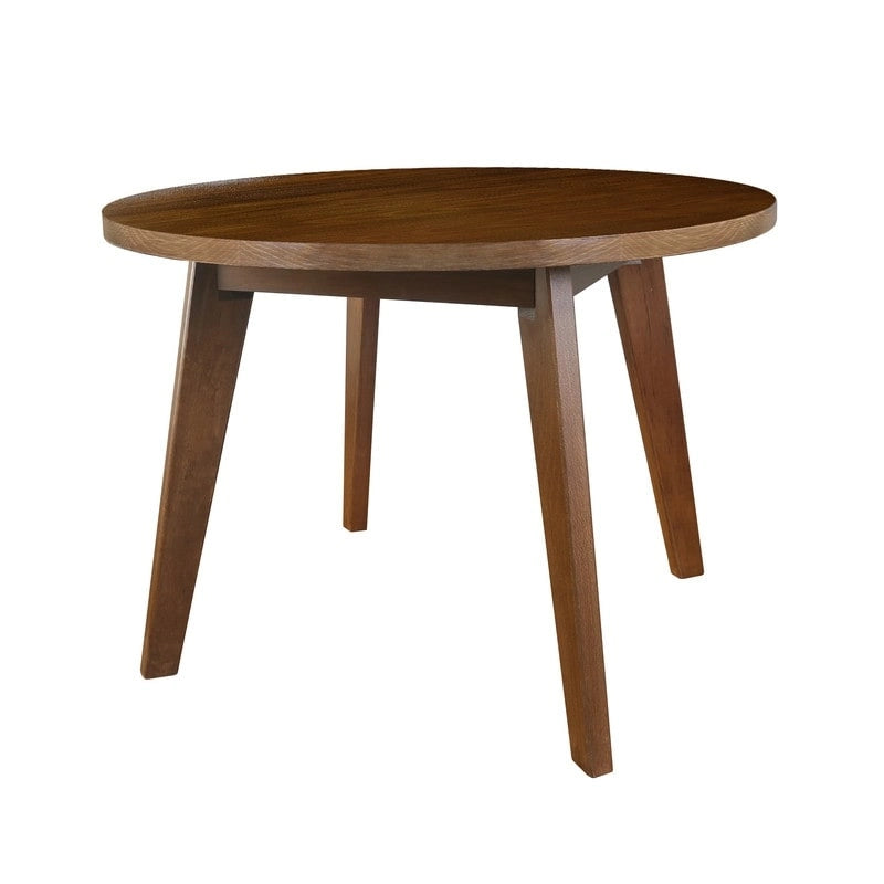 Table ronde en bois massif avec finition grain de bois naturel
