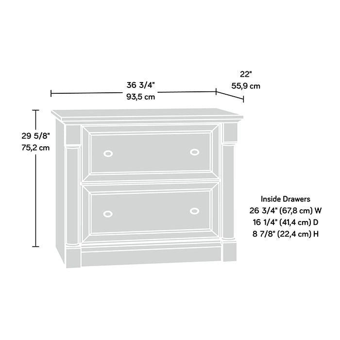 2-Drawer Lateral Wood File Cabinet with Full Extension Slides