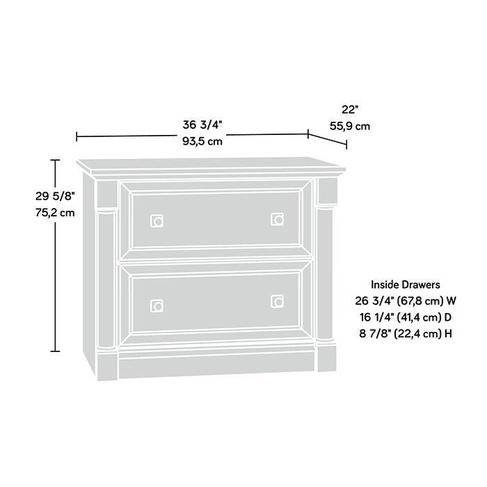 2-Drawer Lateral Wood File Cabinet with Full Extension Slides