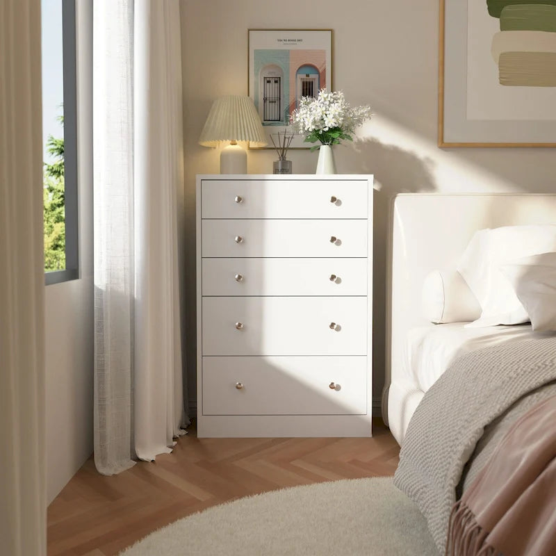 5-Drawer Chest Dresser Storage Organizer Bedroom Furniture Natural Espresso Black White